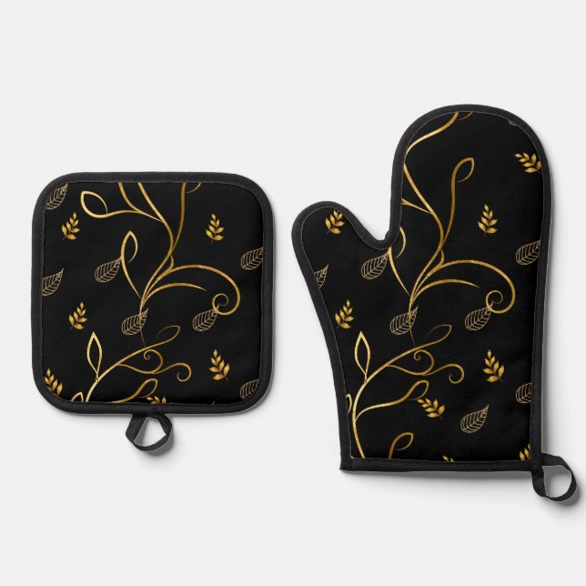 Set aus schwarzem und goldenem Design (Vorderseite)