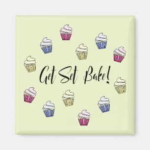 Set Bake bunt cupcakes Magnet