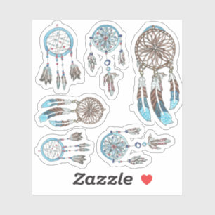 Set "Blue and Brown Dream Catchers" Aufkleber
