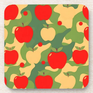 Set de dessous de verre camouflage pomme rouge ver