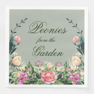 Set de serviettes en papier (50) pivoines du jardi