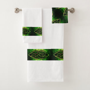 Set de serviettes, noeud celtique, couleur, vert