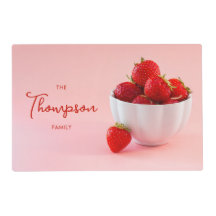 Bol Fruit Fraise Fraîche Sur Rose Nom De Famille
