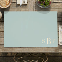 Monogramme personnalisé vert sauge Bohème milieu d