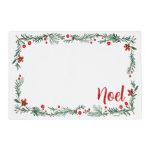 Tapis de table de Noël floral réversible pour Noël