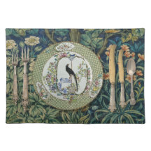 Tapis de table Morris avec assiette aux oiseaux an