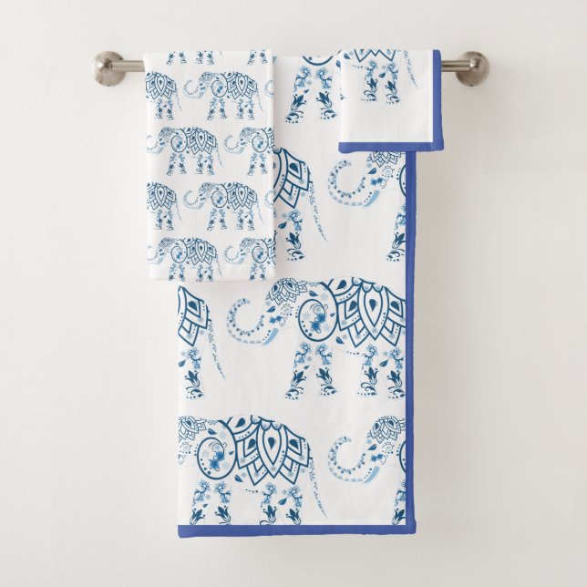 Set de toallas Elefante Mandala Azul (Insitu)