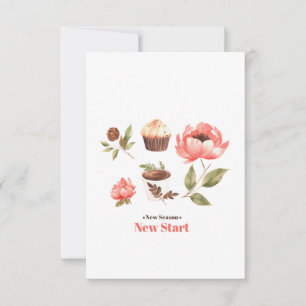 Set der Aquarellbilder mit verlassen Blume Dankeskarte