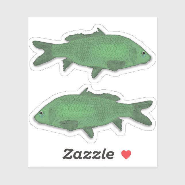 Set der Aufkleber für Fische oder Fische - grün (Blatt)