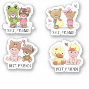 Set der besten Freunde Aufkleber