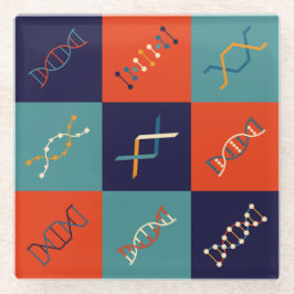 Set der DNA-Stammbiologie Glasuntersetzer
