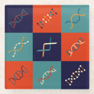 Set der DNA-Stammbiologie Glasuntersetzer