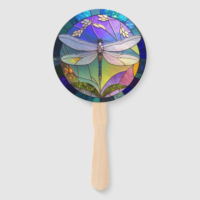 Set der Dragonfly aus verkettetem Glas Fächer (Vorderseite)