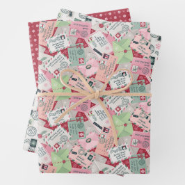 Set der drei Weihnachtsbriefe an den Weihnachtsman Geschenkpapier Set