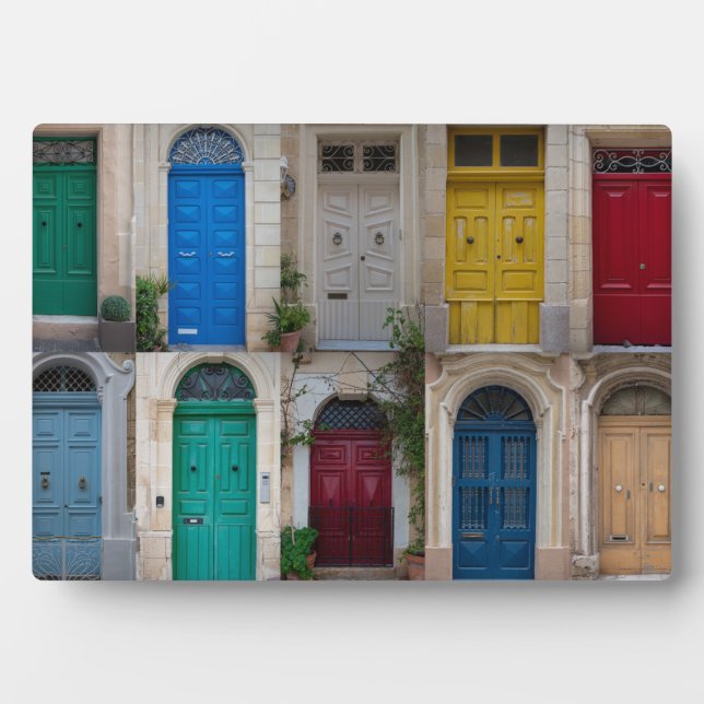 Set der farbenfrohen Haustüren in Malta Fotoplatte (Vorderseite)