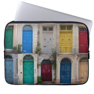 Set der farbenfrohen Haustüren in Malta Laptopschutzhülle