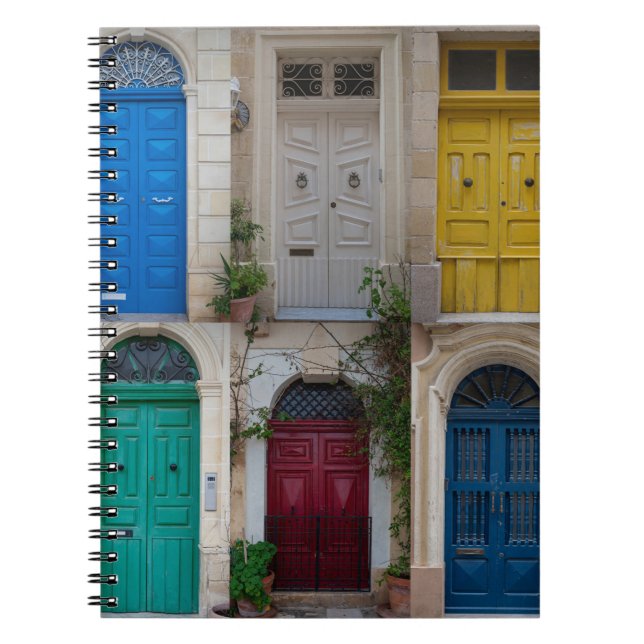 Set der farbenfrohen Haustüren in Malta Notizblock (Vorderseite)