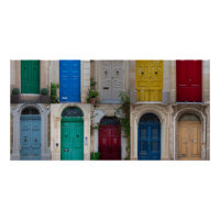 Set der farbenfrohen Haustüren in Malta