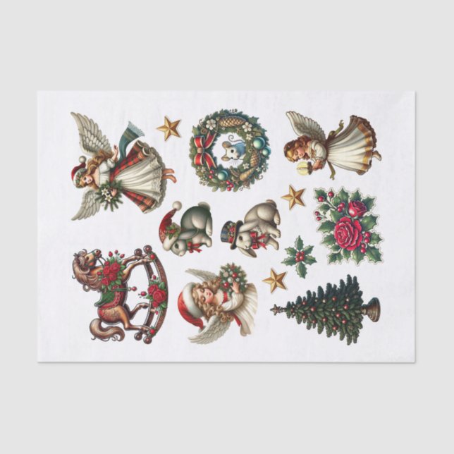 Set der Hübschen Weihnachtsfeierlichkeiten Seidenpapier (Vorderseite)