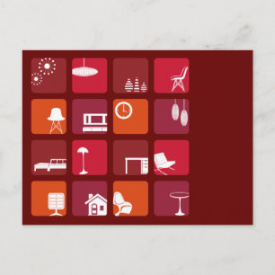 Set der Innensymbole Postkarte