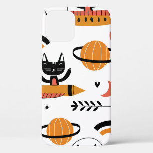 Set der niedlichen Katzenillustrierung Vintage Des Case-Mate iPhone Hülle