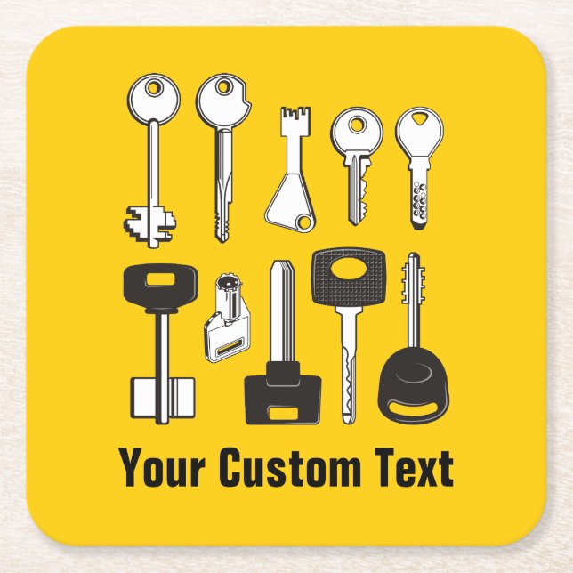 Set der Schlüssel Rechteckiger Pappuntersetzer (Vorderseite)