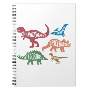 Set der Silhouetten verschiedener Dinosaurier Notizblock