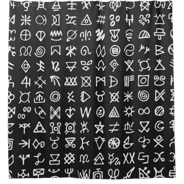 Set der Symbole rune Buchstaben Schriftart. Antike Duschvorhang (Vorderseite)
