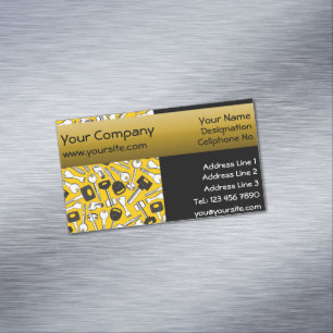 Set der Tasten Hintergrund Nahtloser gelber Hinter Magnetische Visitenkarte