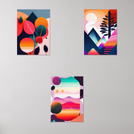 Set der zeitgenössischen Kunstdruckerei aus dem Mi