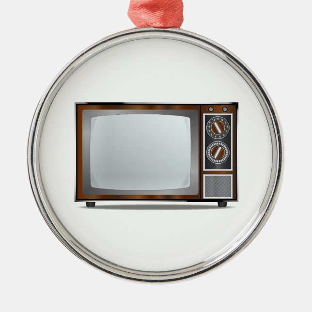 Set des alten Fernsehens Ornament Aus Metall (Vorne)