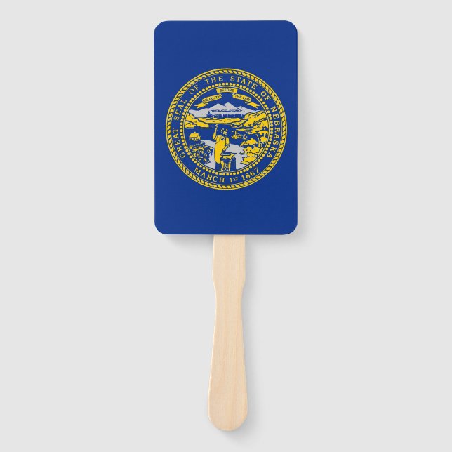 Set des Handfans mit der Flagge Nebraskas, USA Fächer (Vorderseite)