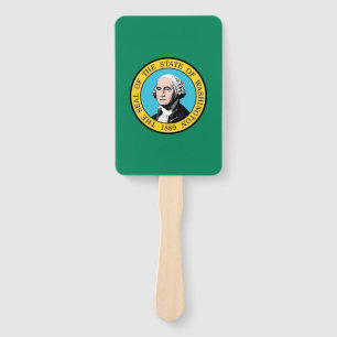 Set des Handfans mit der Flagge von Washington Sta Fächer