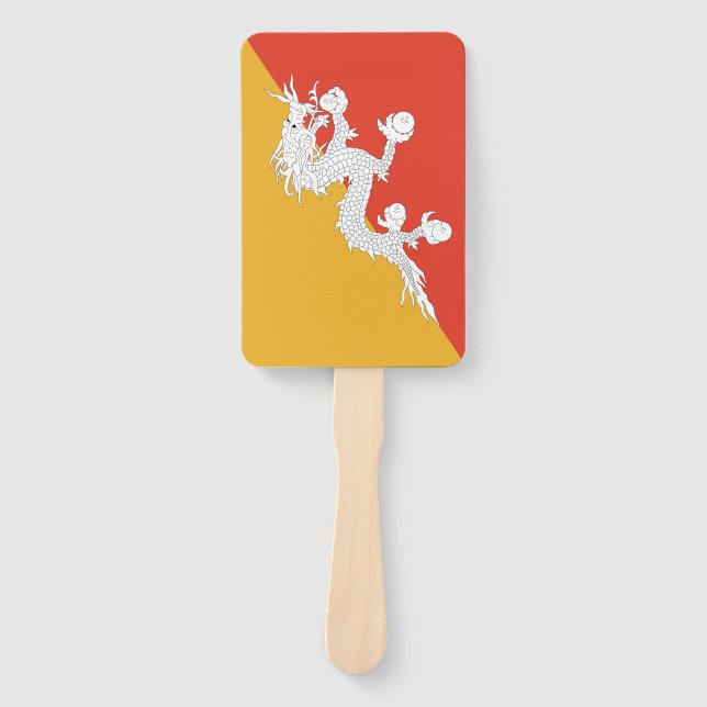 Set des Handlüfters mit der Flagge Bhutans Fächer (Vorderseite)