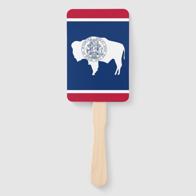 Set des Handlüfters mit der Flagge von Wyoming, US Fächer (Vorderseite)