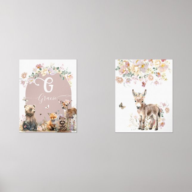 Set des Kinderzimmers "Woodland Animal Portret" (Vorderseite)