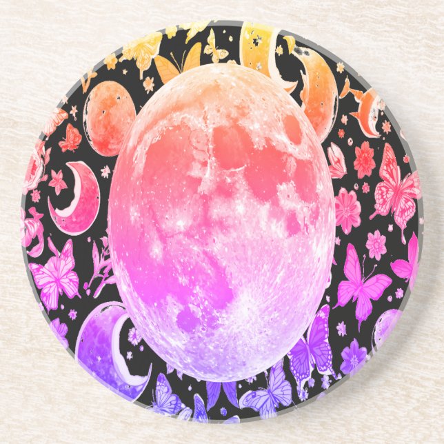 Set des kosmischen Moon-Phase-Untersetzer Getränkeuntersetzer (Vorne)