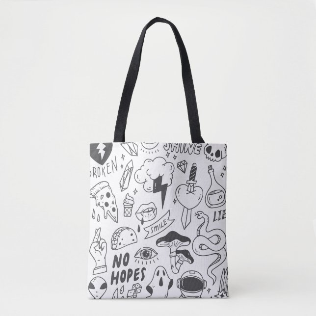 Set des niedlichen Graffiti-Doodles Tasche (Vorderseite)