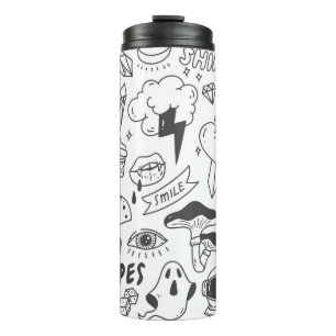 Set des niedlichen Graffiti-Doodles Thermosbecher