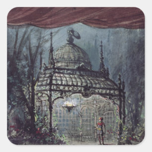Set-Design für 'The Magic Flute' Quadratischer Aufkleber