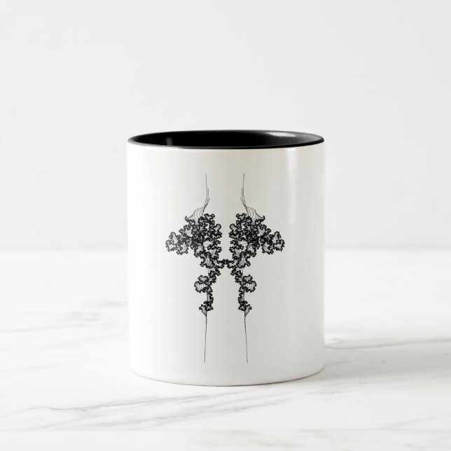 Set Doppelkurven auf einer Kaffee-Tasse Zweifarbige Tasse (Mittel)