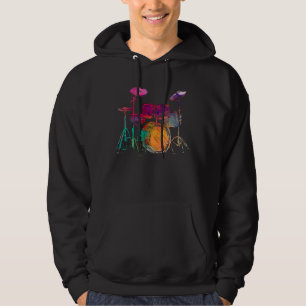 Set Drummer im Wasserfarbstil Hoodie