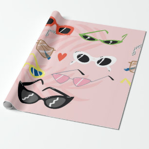 Set einer trendigen Sonnenbrille im Cartoon-Stil Geschenkpapier