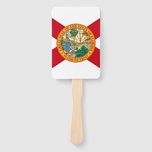 Set eines Handfächers mit der Flagge Floridas, USA Fächer (Vorderseite)