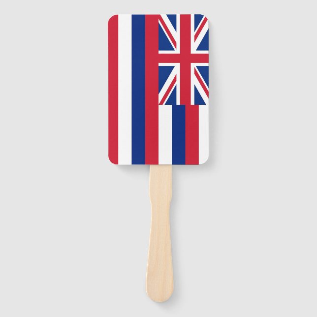 Set eines Handfächers mit der Flagge von Hawaii, U Fächer (Vorderseite)