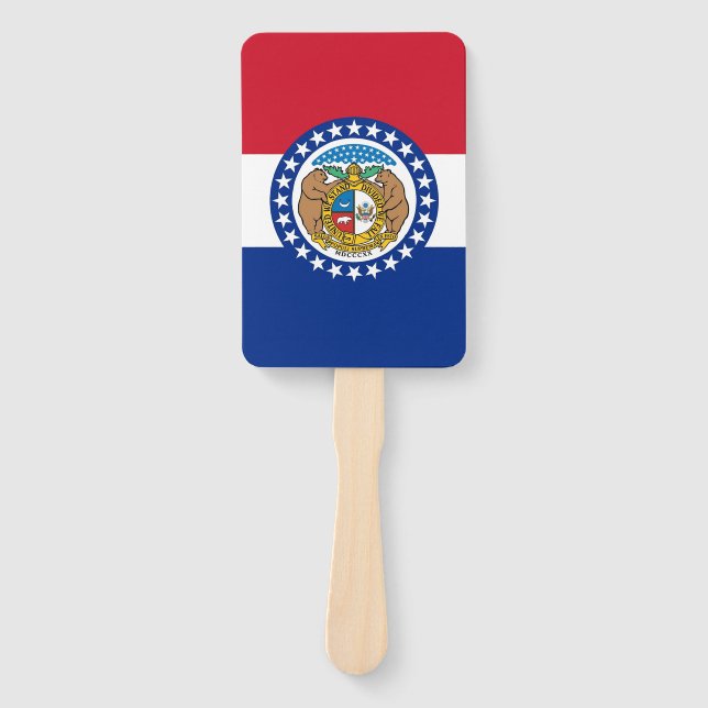 Set eines Handfans mit der Flagge von Missouri, US Fächer (Vorderseite)