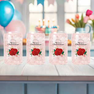 Set en verre de canne imprimé Noël
