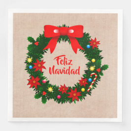 Set Feliz Navidad Frohe Weihnachtsfeier Abendessen Serviette