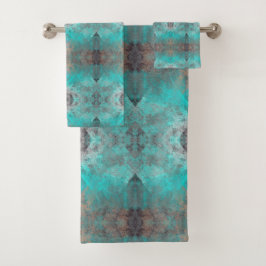 Set für Aqua- und Grau geometrische Muster
