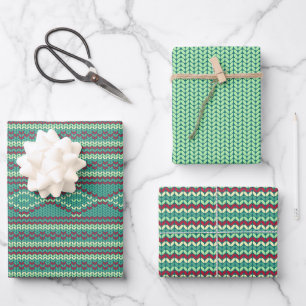 Set für aquamarine Strick-Suche Geschenkpapier Set